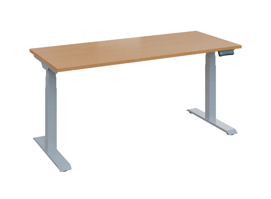 Fleximax 27-18 výškově nastavitelný stůl, kovová podnož stříbrná, deska 25 mm, široký 1800 mm, buk royal